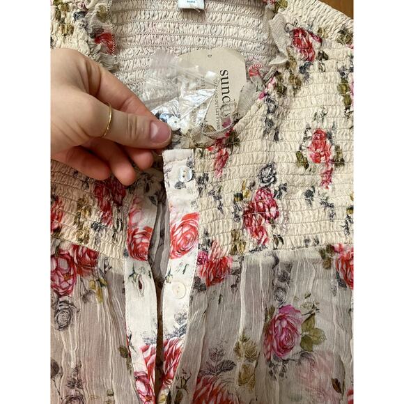 sundance - NWT - womens flowy foral button up long sleeve top - XS - Picture 5 of 9